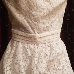 Forever 21 Lace Cream Midi Dress